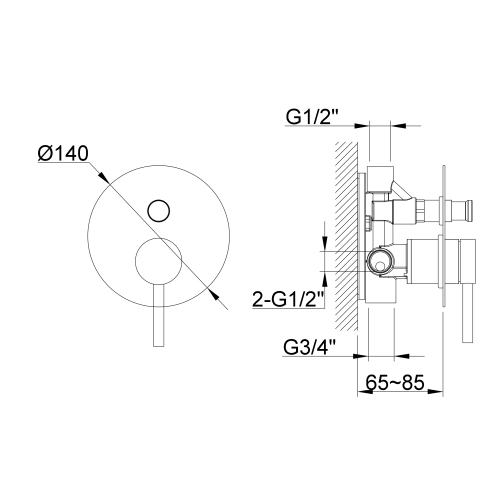 Bateria Prysznicowa Podtynkowa Kohlman Axel QW220AGD Gold